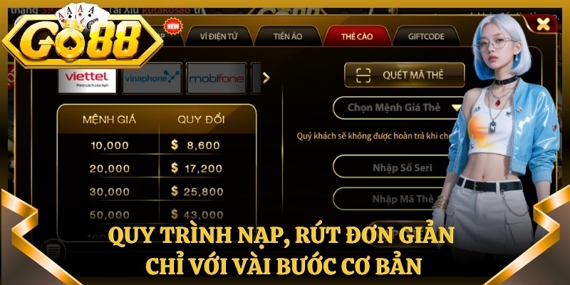 Quy trình nạp, rút đơn giản